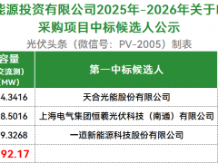 1.43GW！新疆鴻泰新能N型組件采購：天合、恒羲光伏、一道預(yù)中標(biāo)！